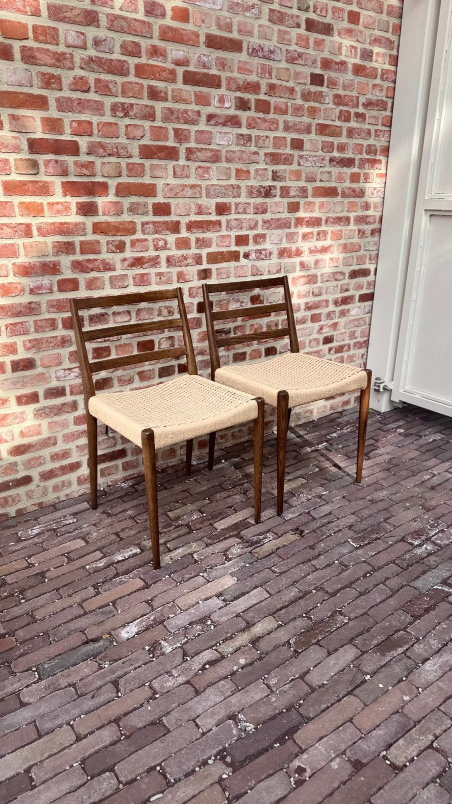 Stoelen (2) Kave home, Maison & Meubles, Chaises, Enlèvement, Utilisé, Brun, Deux