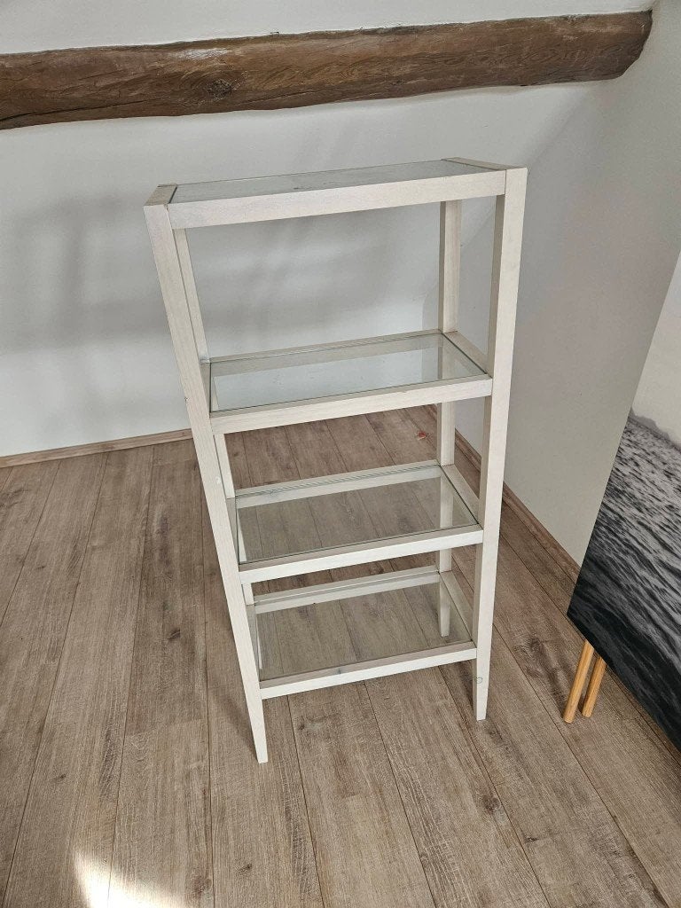 Meuble étagères bois Tablettes verre, Enlèvement, Utilisé