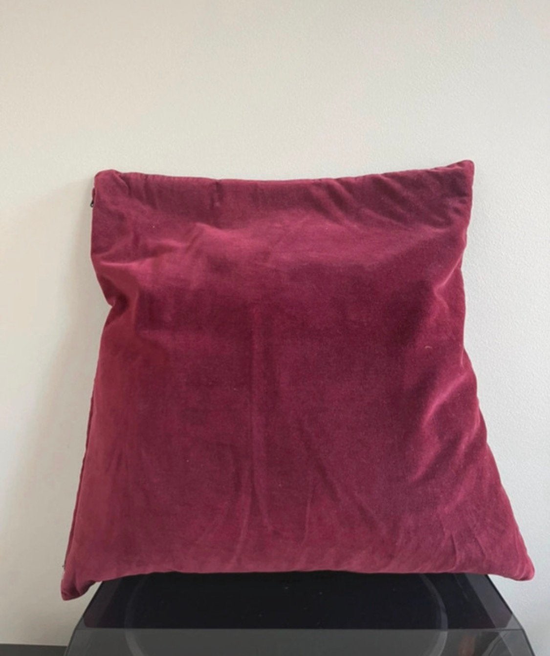 Coussin en velours avec imprimé botanique 50x50cm, Enlèvement ou Envoi, Comme neuf, Noir, Coussin décoratif