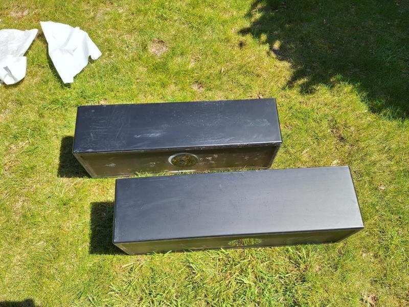 Deux bacs à fleurs noirs 60 cm x 18 cm étanches, Jardin & Terrasse, Bacs à fleurs & Jardinières, Utilisé, Synthétique, Intérieur
