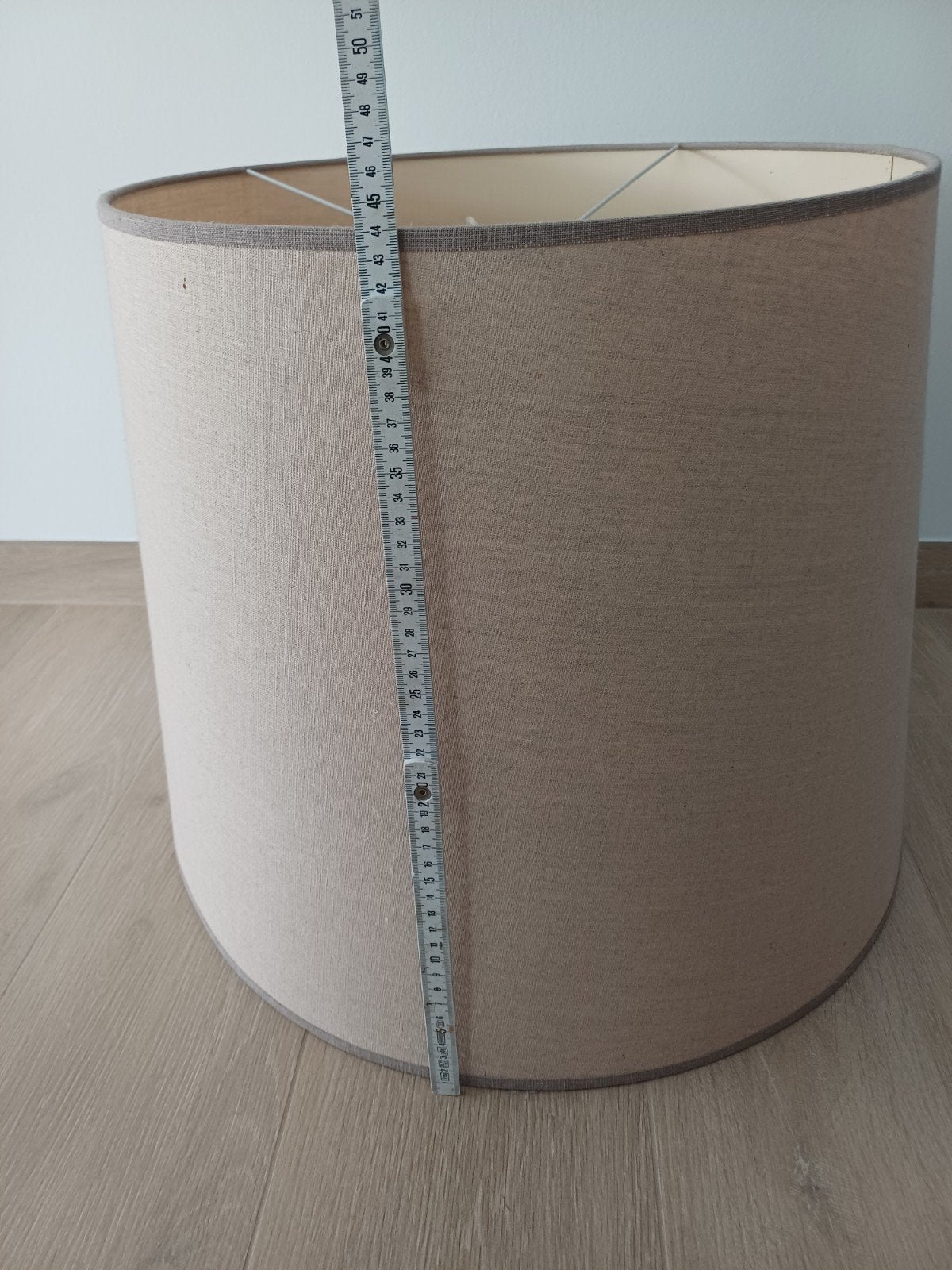Prachtige hoge XL lampenkap linnen beige – D 45cm / H 44cm, 44 cm, Beige, Rond, Zo goed als nieuw