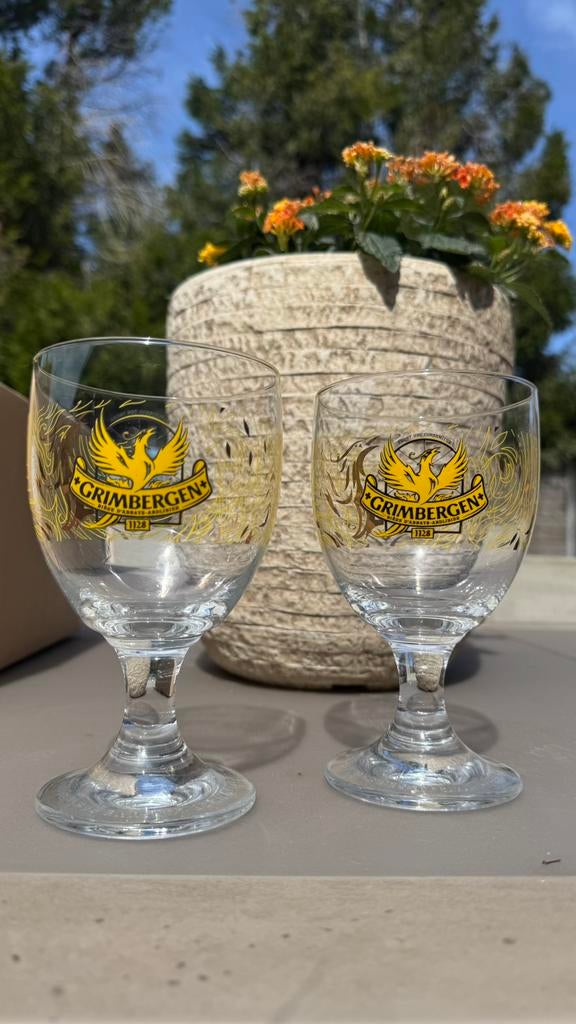 2 Grimbergen glazen, Ophalen