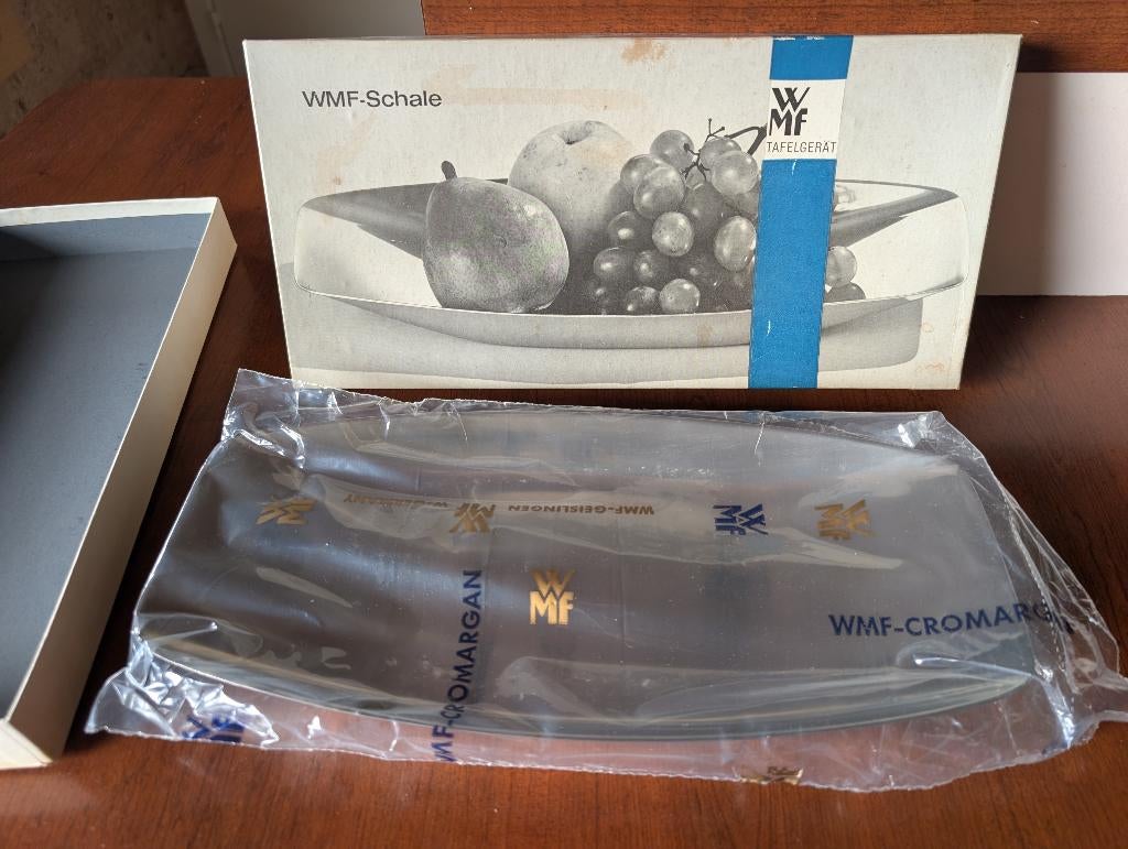 Vintage WMF Schaal - Cromargan - NIEUW in originele doos!, Antiquités & Art, Antiquités | Plateaux, Enlèvement ou Envoi
