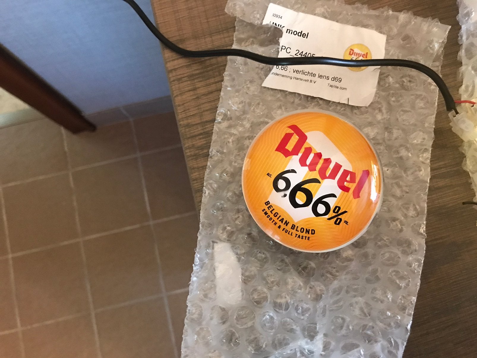 Duvel 6,66% taplens met verlichting, Verzamelen, Ophalen of Verzenden, Nieuw, Overige typen