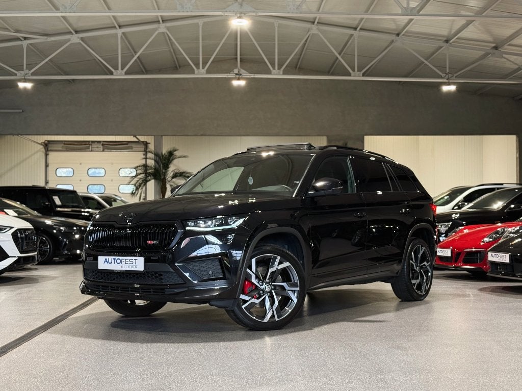 Skoda Kodiaq RS 2.0 TFSI 4x4 | 7-Zitplaatsen - Garantie, Auto's, Automaat, Dealer onderhouden, 4 cilinders, Bedrijf