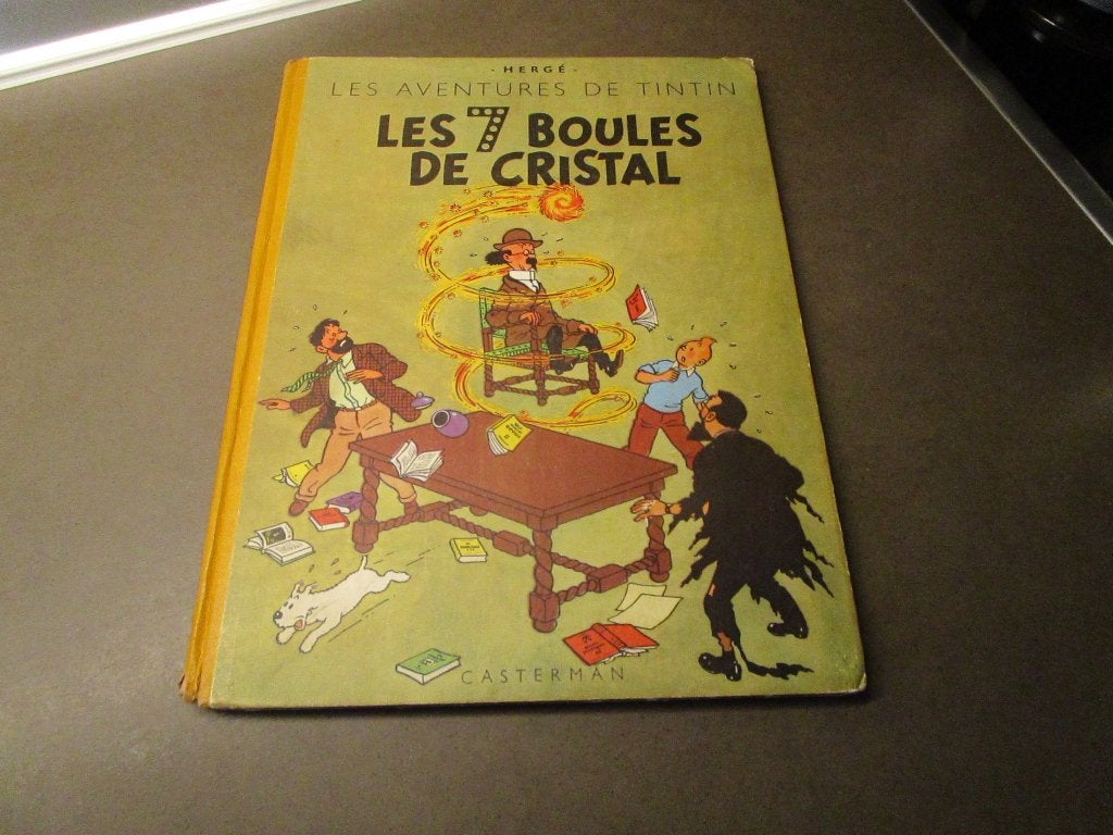 Kuifje - Les 7 boules de cristal - 1948 -, Gelezen, Eén stripboek, Ophalen of Verzenden, Hergé