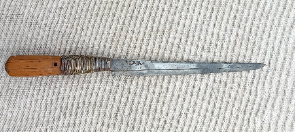 Antiek handgesmeed Boussaadi mes, Verzamelen, Militaria | Algemeen, Ophalen of Verzenden, Landmacht, Mes of Dolk