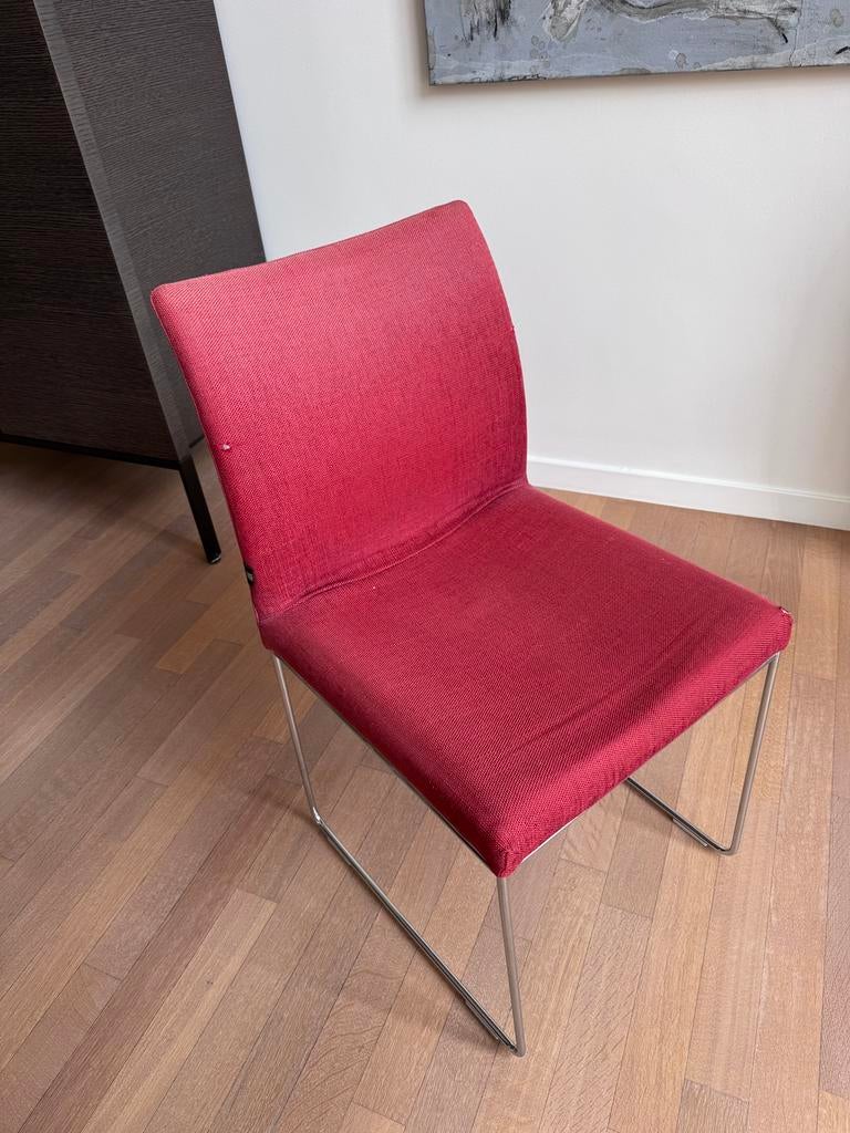 8 chaises de table de salle à manger design MDF Italia, Rouge, Modern design, Enlèvement, Tissus