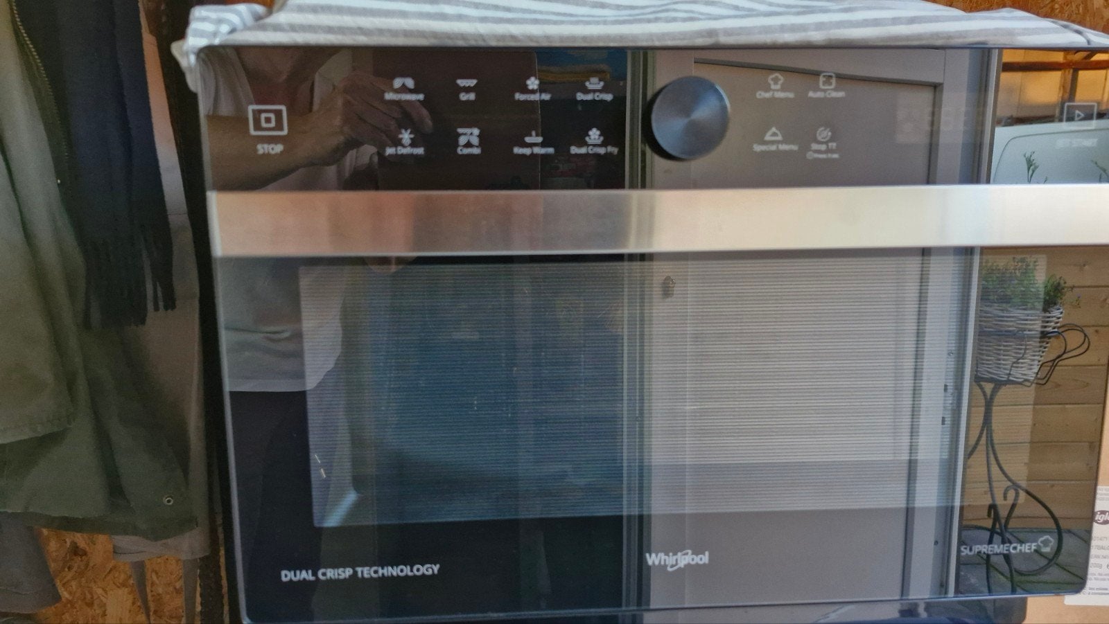 Whrilpool combi, microgolfoven, vrijstaand, zwart, Elektronische apparatuur, Ophalen, Minder dan 45 cm, Whirlpool, Gebruikt