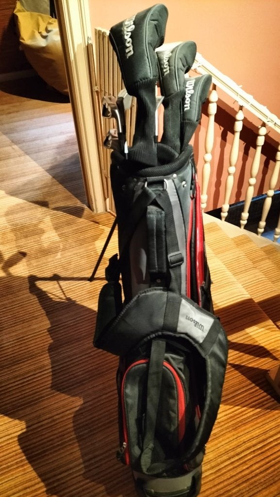 Golfzak + 10 clubs, Sports & Fitness, Enlèvement, Comme neuf, Sac, Autres marques