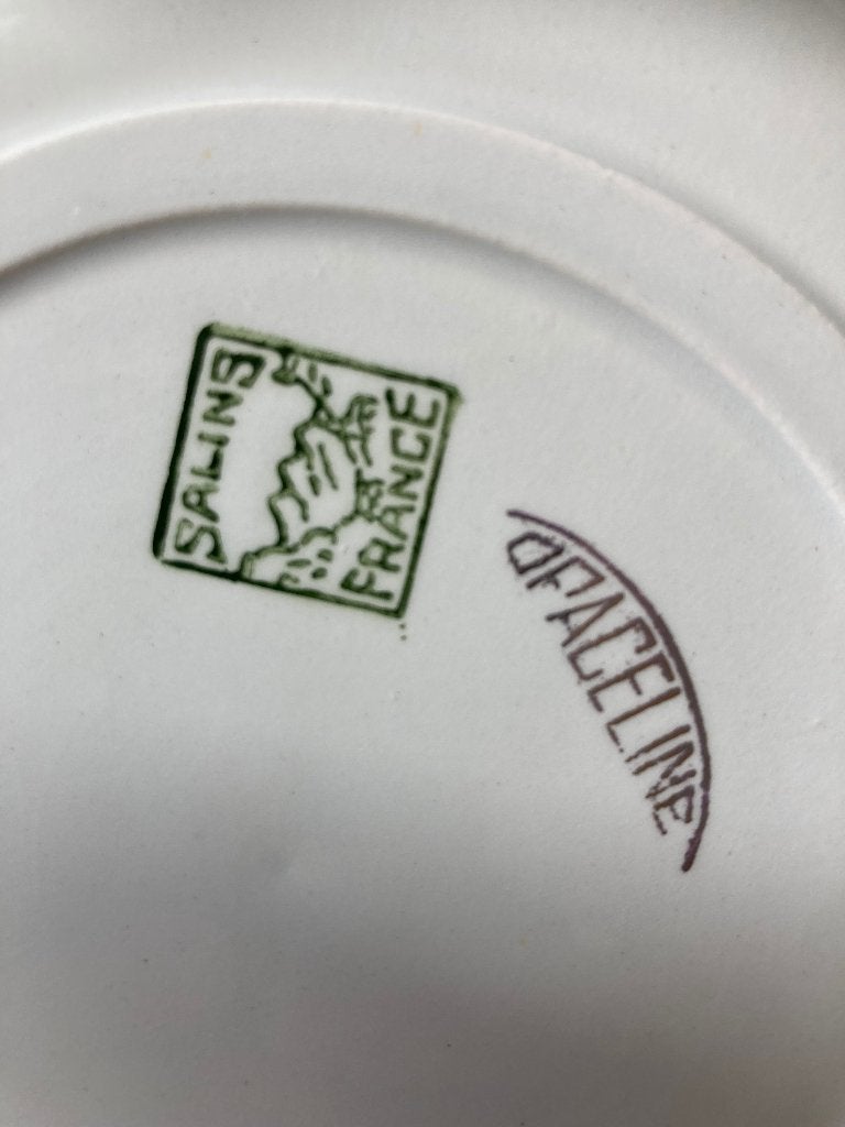 Antiek servies Salins blazoenen en steden uit Lotharingen, Huis en Inrichting, Gebruikt, Overige merken, Vintage, Ophalen of Verzenden