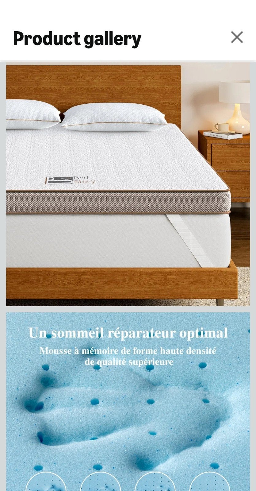 Reversible Foam Mattress Topper with Breathable Gel, Matelas, Queen size, Enlèvement, 190 cm ou moins