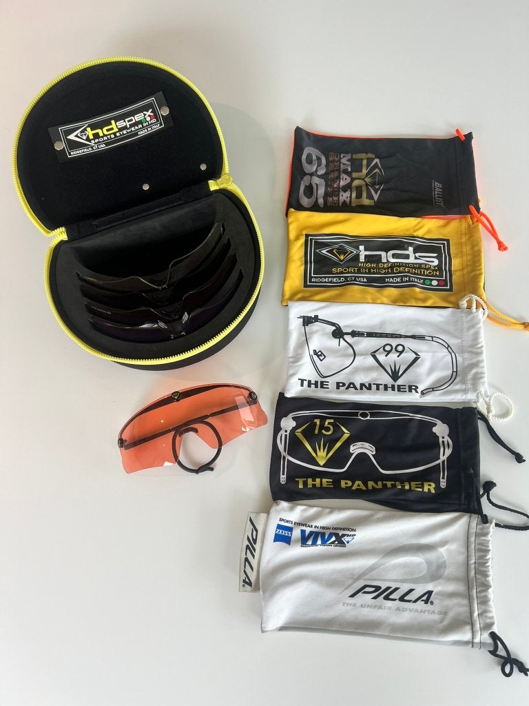 Lunettes de tir Pilla 5 lentilles, Sports & Fitness, Accessoires de sport de tir, Comme neuf, Enlèvement ou Envoi