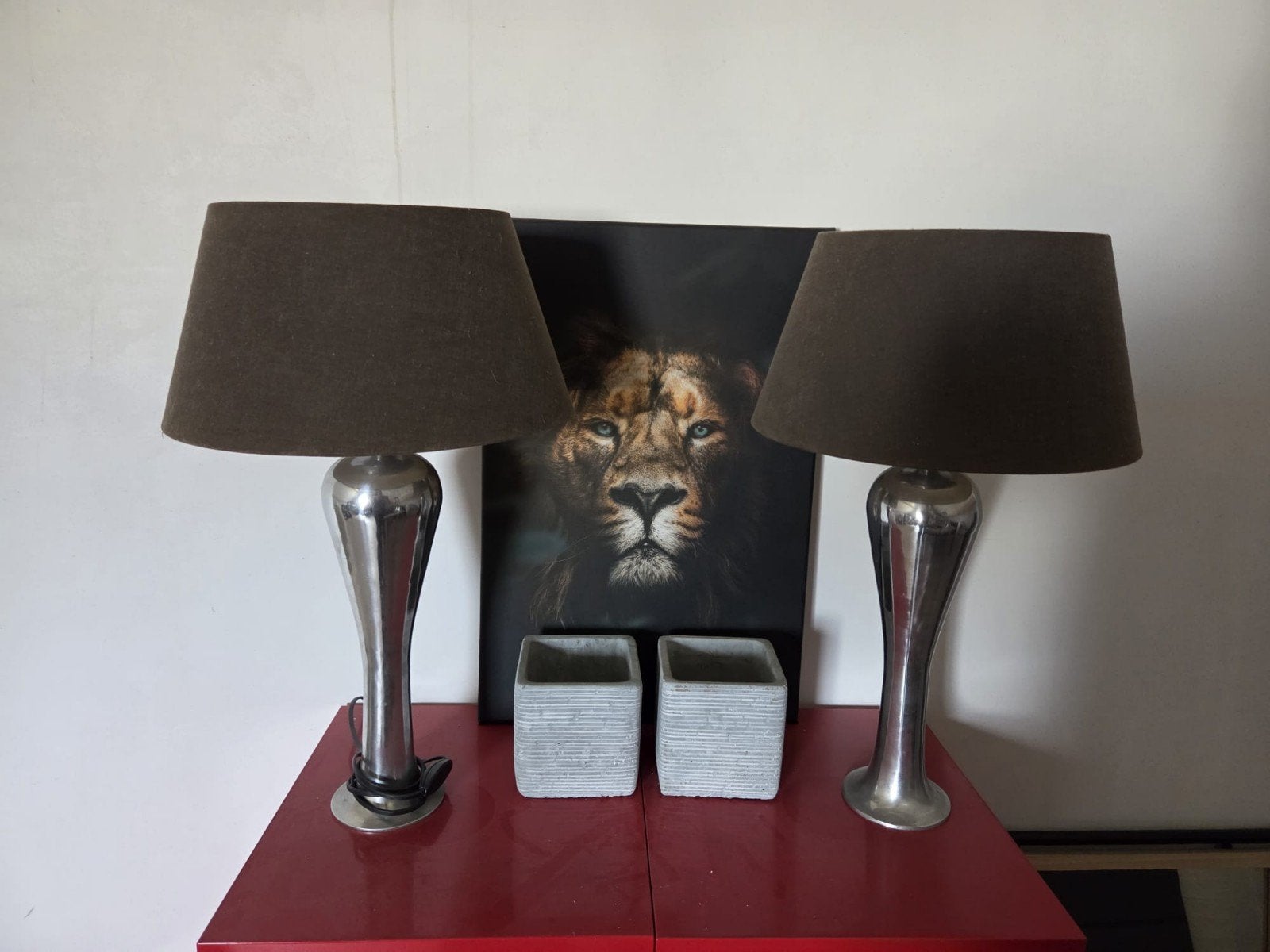 set van 2 tafellampen, Huis en Inrichting, Lampen | Tafellampen, Ophalen, Zo goed als nieuw, Light & Living, Industrieel