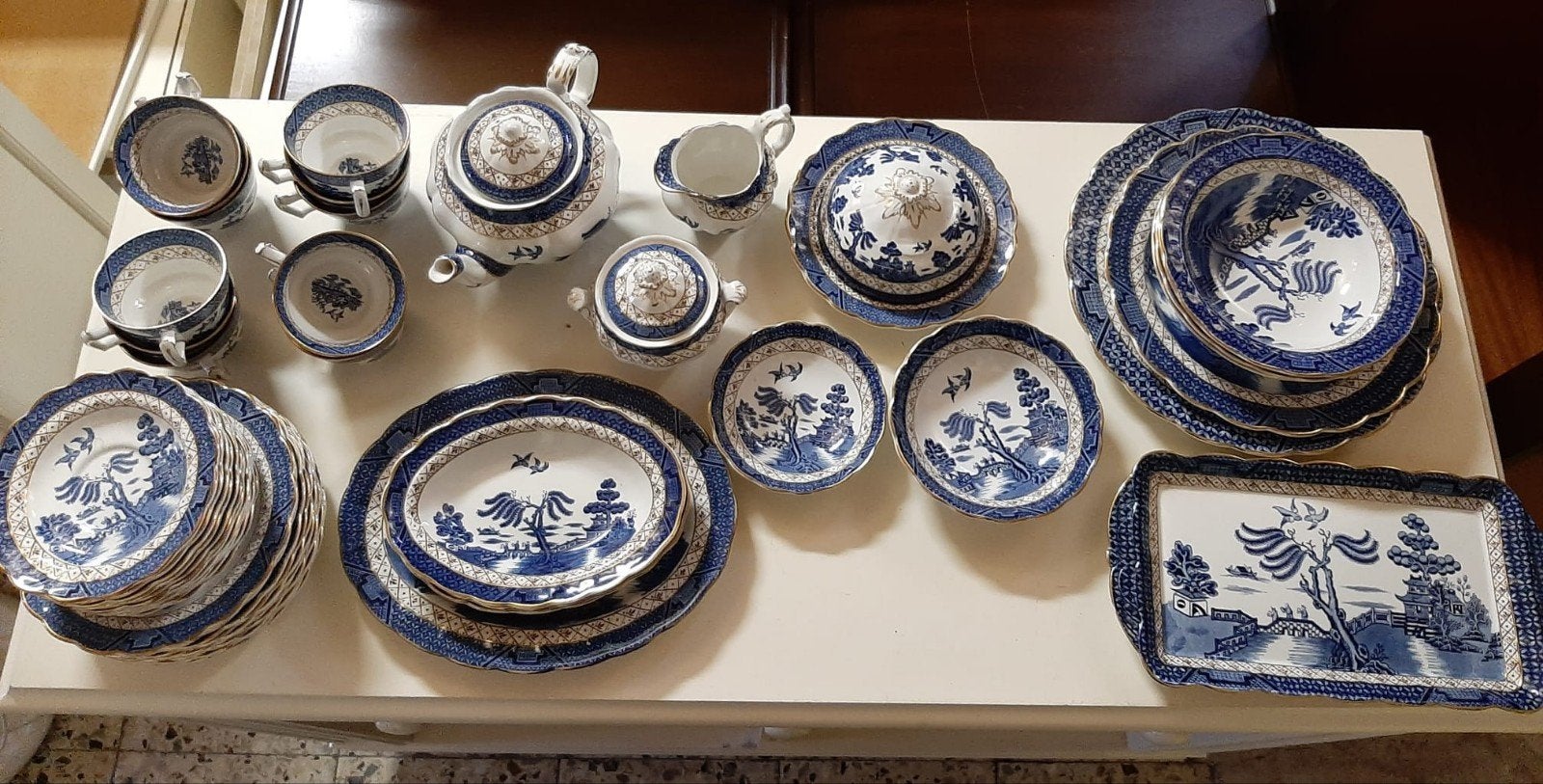 servies real old willow, Ophalen