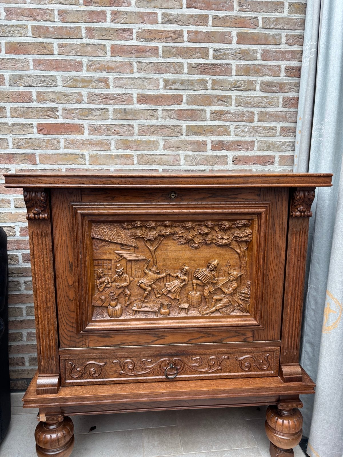 Houten barkast, Antiek en Kunst, Ophalen