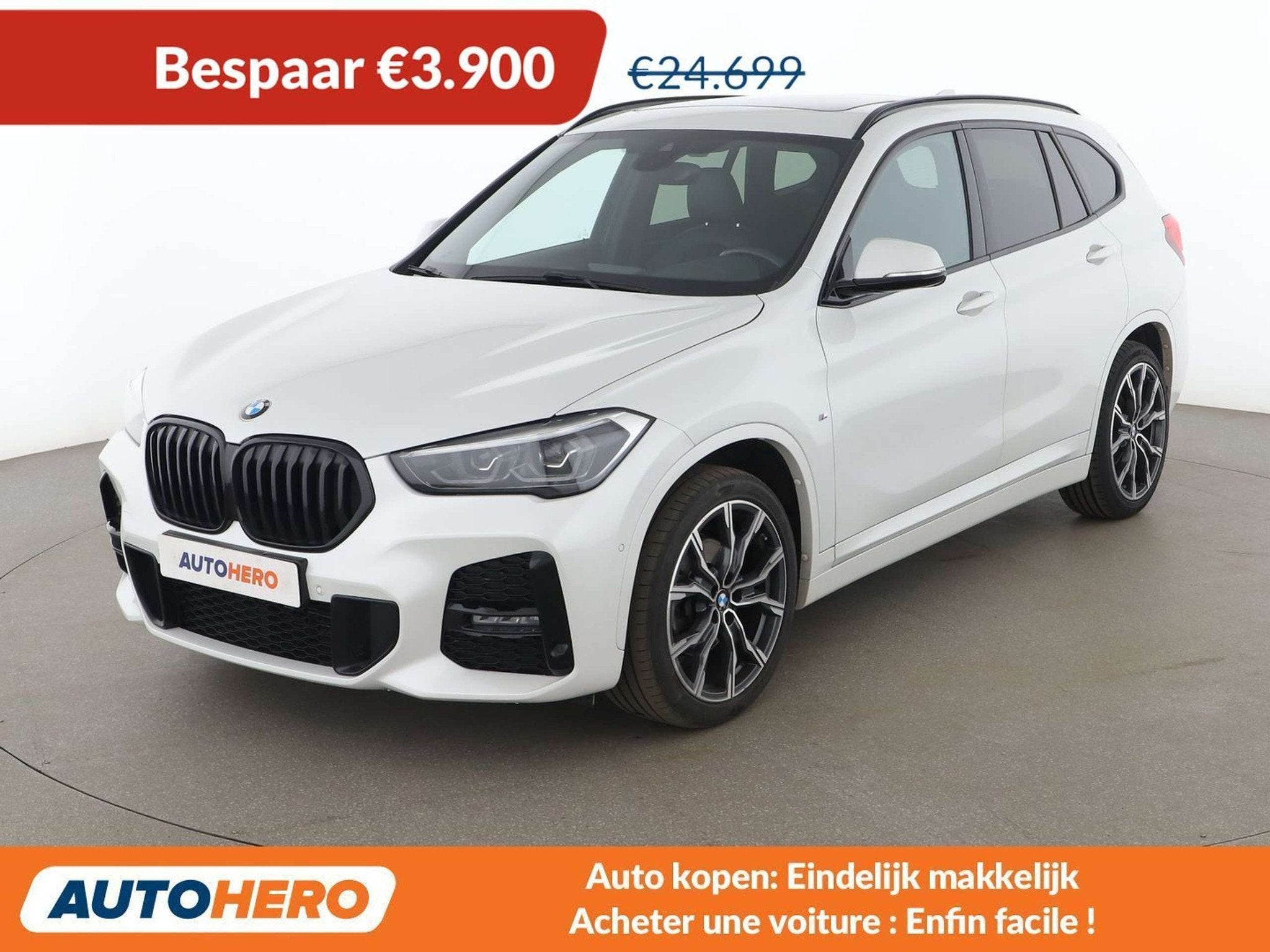 BMW X1 xDrive 18d M Sport (bj 2021, automaat), Wit, Lichtsensor, 150 pk, SUV of Terreinwagen
