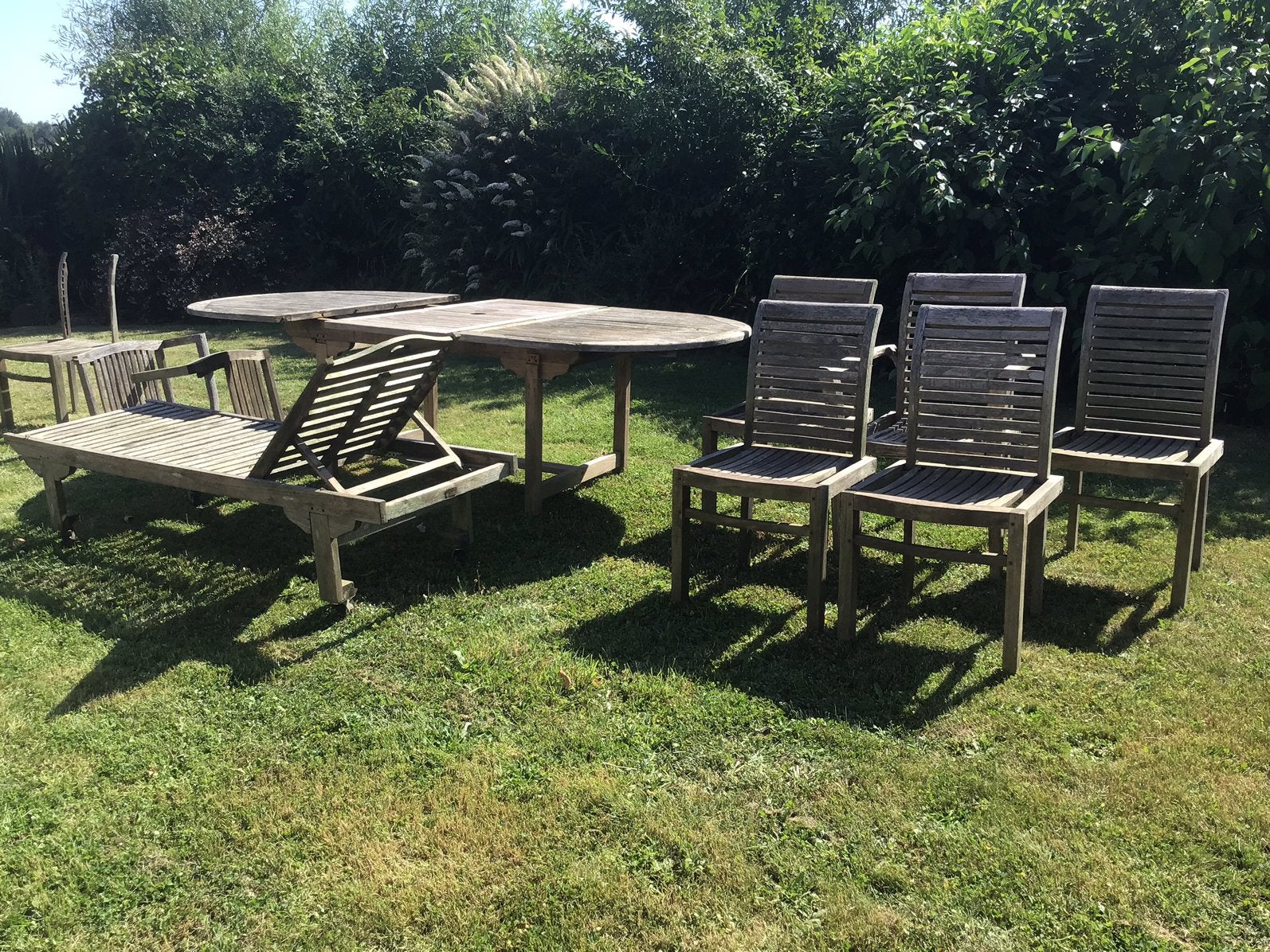 Meubles de jardin en bois Teck, Enlèvement, Utilisé, Bois, Chaise