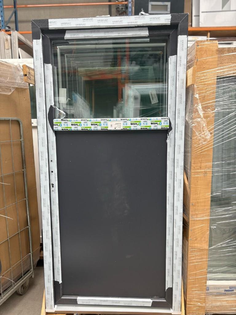 Porte en pvc anthracite poignée comprise, Bricolage & Construction, Vitres, Châssis & Fenêtres, Neuf, Enlèvement