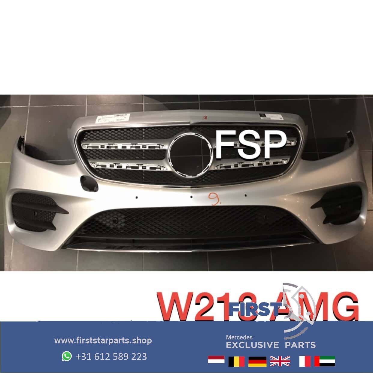 W213 E Klasse E53 AMG VOORBUMPER ORIGINEEL zilvergrijs Merce, Utilisé, -, Avant, -