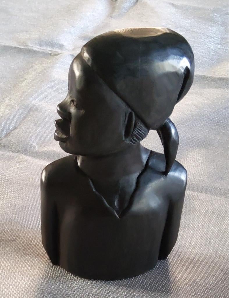 Afrikaanse ebbenhouten buste, Antiek en Kunst, Ophalen, Afrika, Buste
