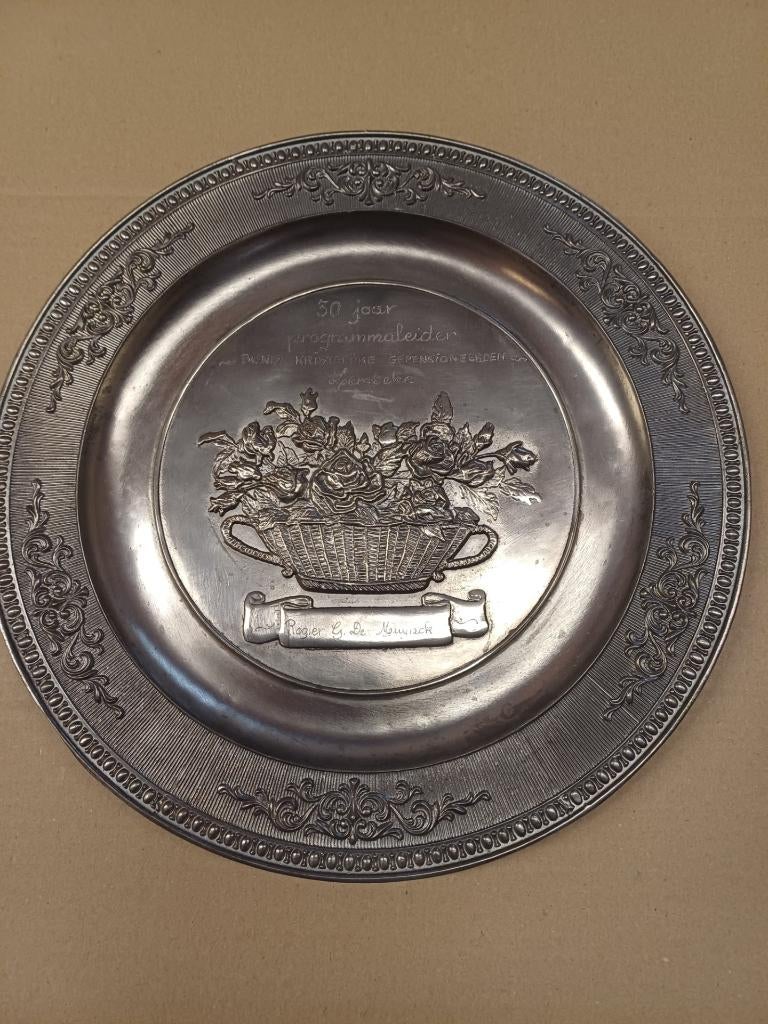 Tinnen bord Lembeke, Ophalen of Verzenden