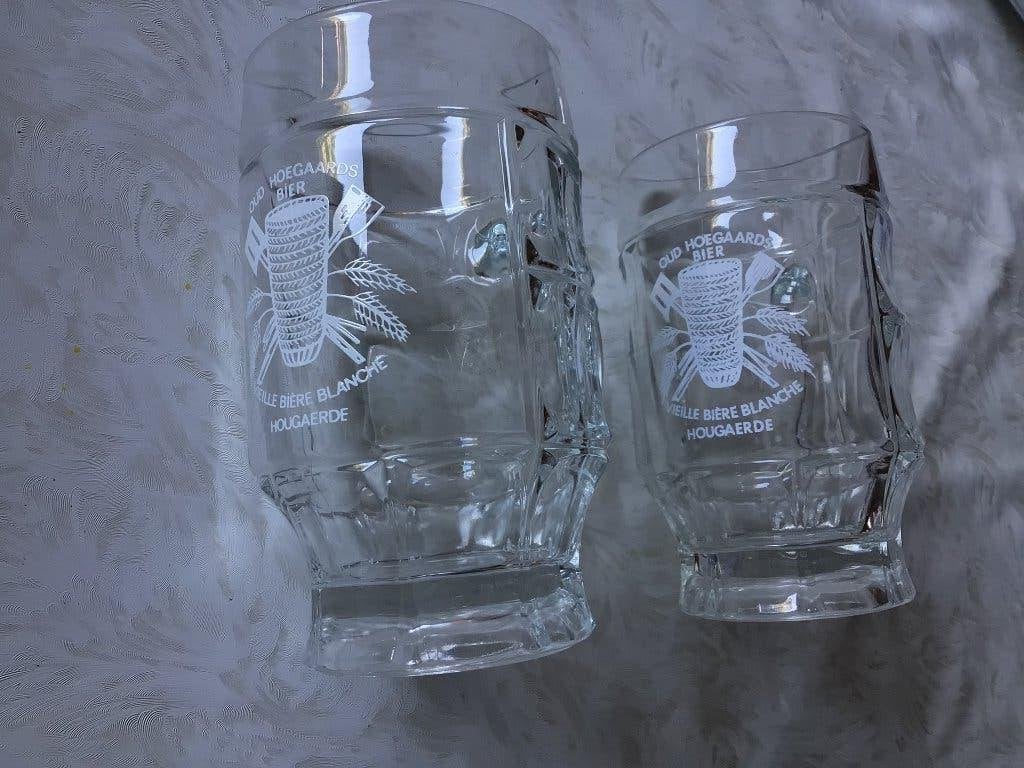 vieux pichets à bière blanche, verres à bière, Hoegaarden, Collections, Enlèvement ou Envoi