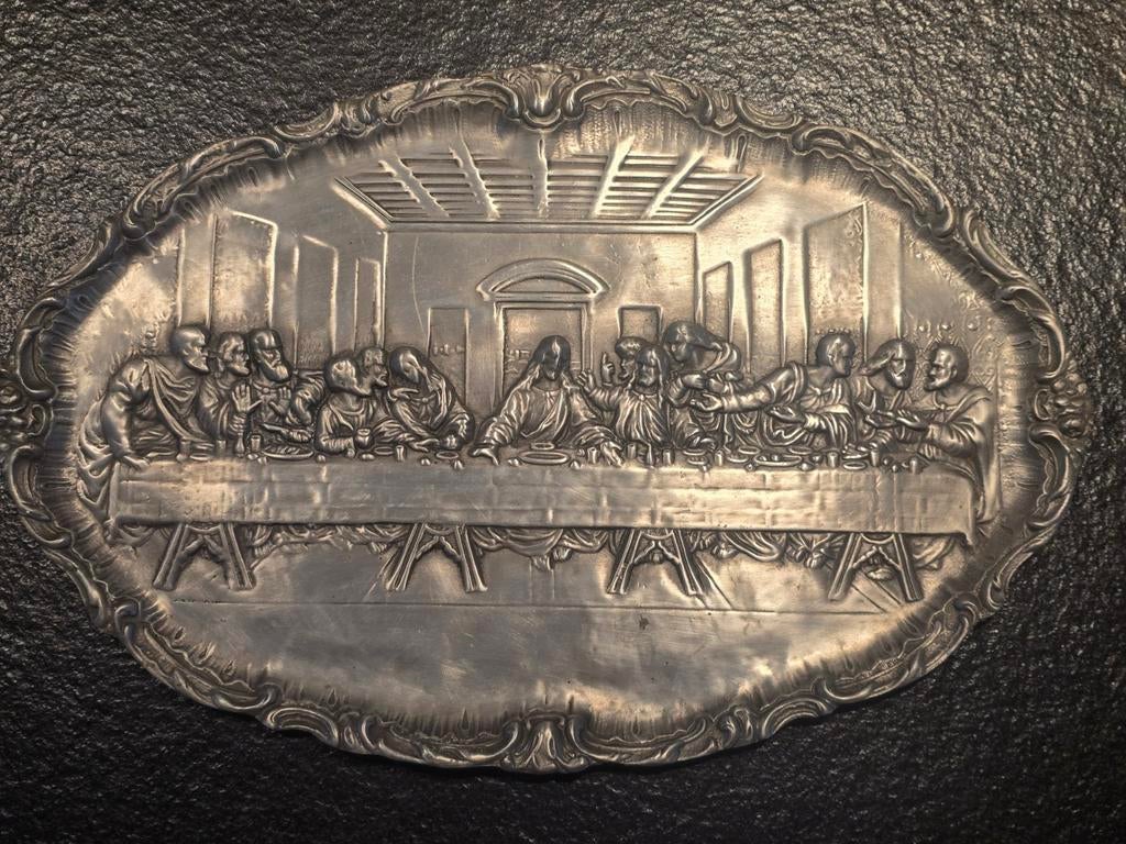 Tinnen schotel voor aan de muur, Ophalen of Verzenden