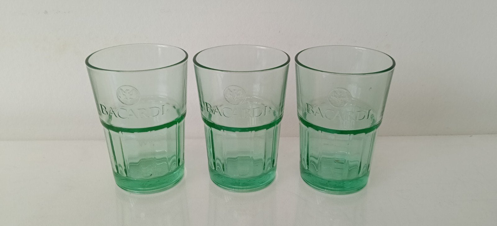 Bacardiglazen. Glas, glazen Bacardi. H 12 cm. €3 per stuk, Verzamelen, Ophalen of Verzenden