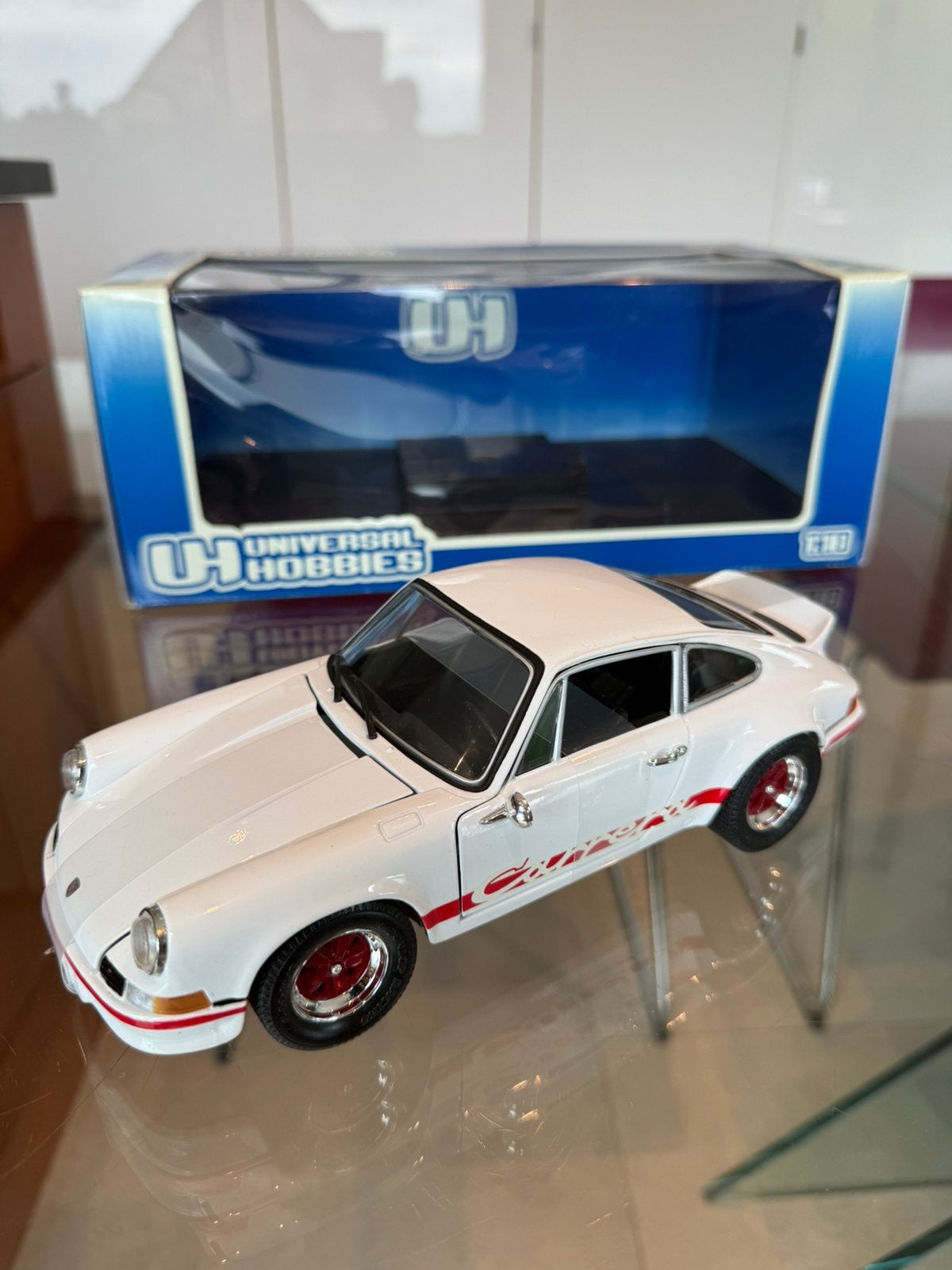 Porsche 911 Carrera RS 2.7 uit 1973 in schaal 1/18, Ophalen of Verzenden, Zo goed als nieuw, Auto, Overige merken