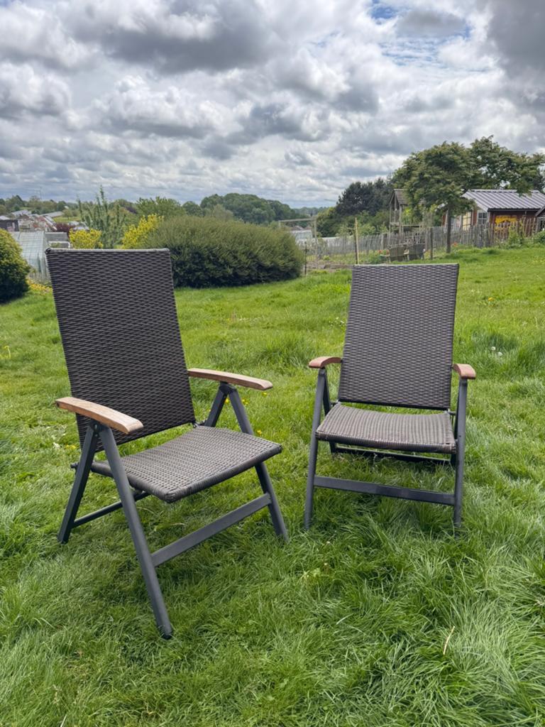 Set van twee tuinstoelen verstelbaar, Tuin en Terras, Ophalen, Zo goed als nieuw, Verstelbaar