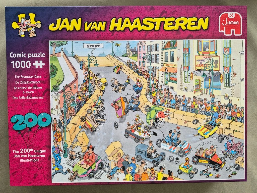 Puzzel 1000 stukjes Jan van Haasteren "De zeepkistenrace", Ophalen, Zo goed als nieuw, Legpuzzel