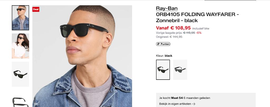rayban wayfarer fold, Ophalen of Verzenden