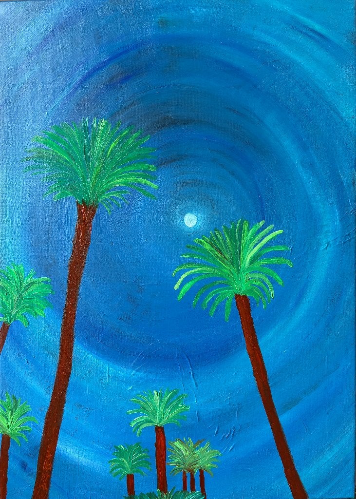 Peinture sur toile lune tableau schilderij, Enlèvement ou Envoi