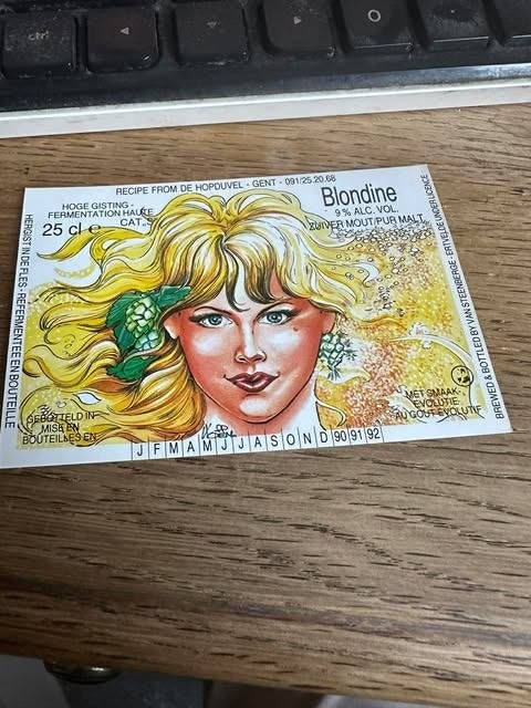 blondine etiket label Hopduvel Gent, Ophalen of Verzenden, Nieuw, Overige typen, Overige merken