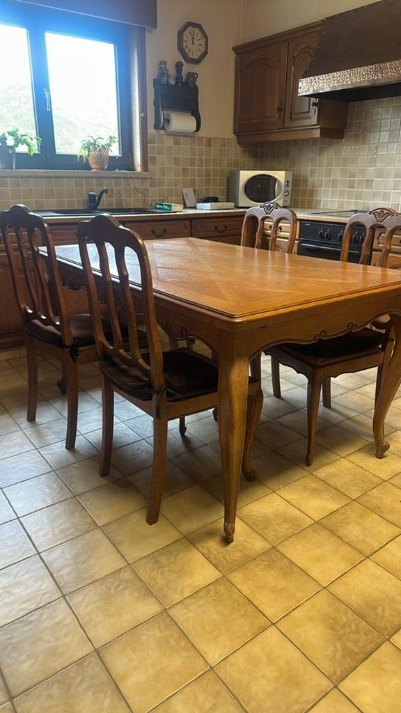 Eiken tafel met 6 stoelen, Huis en Inrichting, Complete eetkamers, Ophalen, Zo goed als nieuw