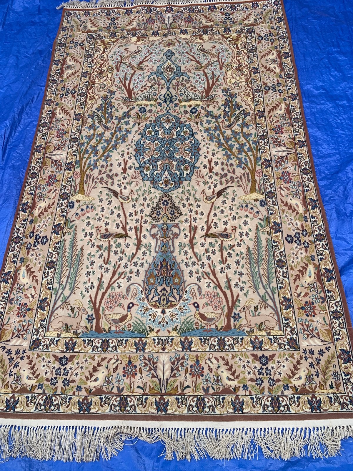Schitterende Iraanse wol en zijde van ISFAHAN, Ophalen, Gebruikt