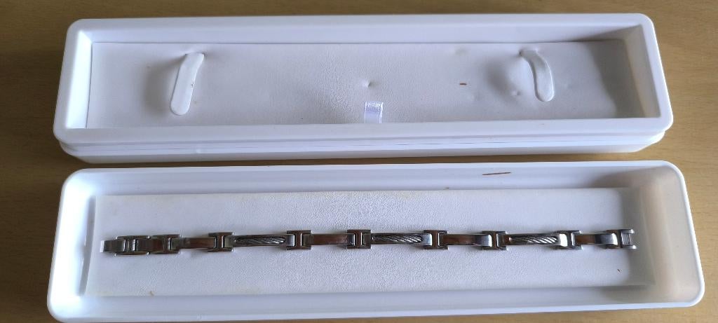 Bracelet homme  lotus style en inox, Ophalen of Verzenden, Zo goed als nieuw, Zilver, Staal