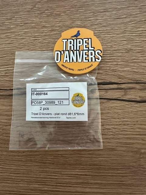 tripel d'anvers taplens plat rond d81 6 6 mm, Reclamebord, Duvel, Nieuw, Ophalen of Verzenden
