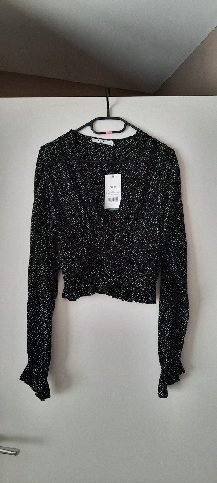 NIEUW: NA-KD top met stippen, maat 36, Ophalen, NA-KD, Zwart, Nieuw