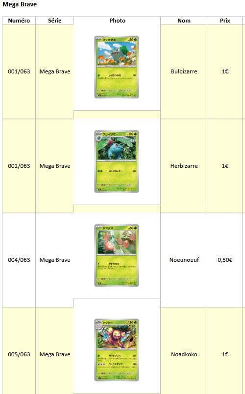 Cartes Pokémon Mega Brave (japonaises), Enlèvement, Comme neuf, Plusieurs cartes