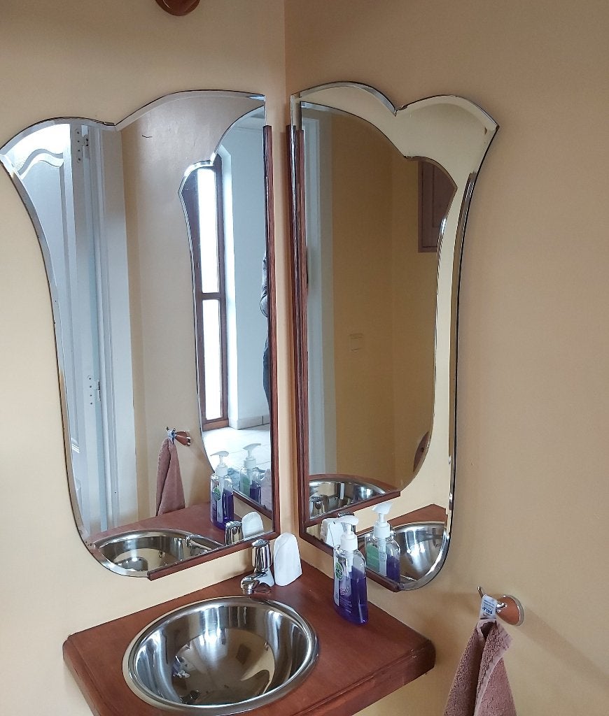 Antieke spiegel, (upcycling) hoekspiegel, Huis en Inrichting, Minder dan 50 cm, Ophalen of Verzenden, Zo goed als nieuw, Minder dan 100 cm