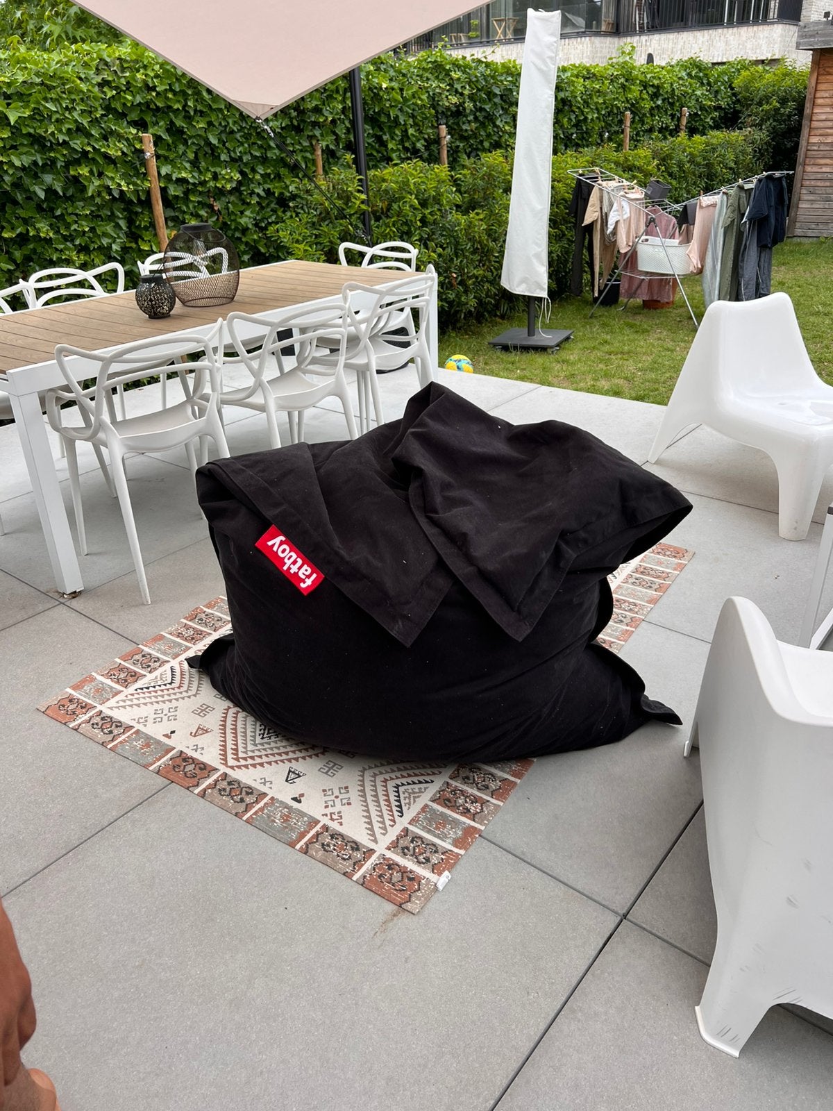 Fatboy Original canvas XXL noir -140 x180 cm, Maison & Meubles, Enlèvement, Utilisé, Noir, Pouf
