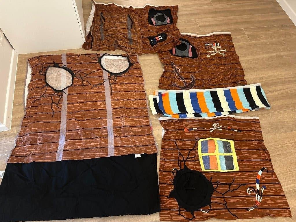 FLEXA 'Piraat' tunnel, gordijnen, accessoires, Kinderen en Baby's, Ophalen, Zo goed als nieuw, Hoogslaper of Stapelbed