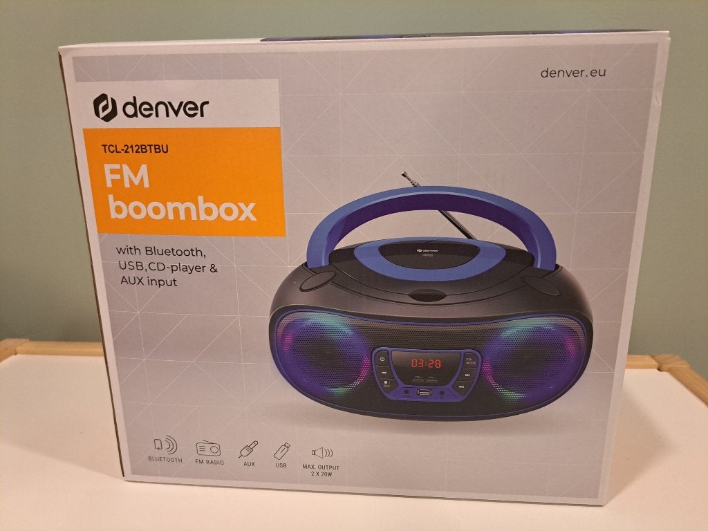 Radio FM Boombox Denver TCL-212BTBU, Ophalen of Verzenden, Zo goed als nieuw, Radio