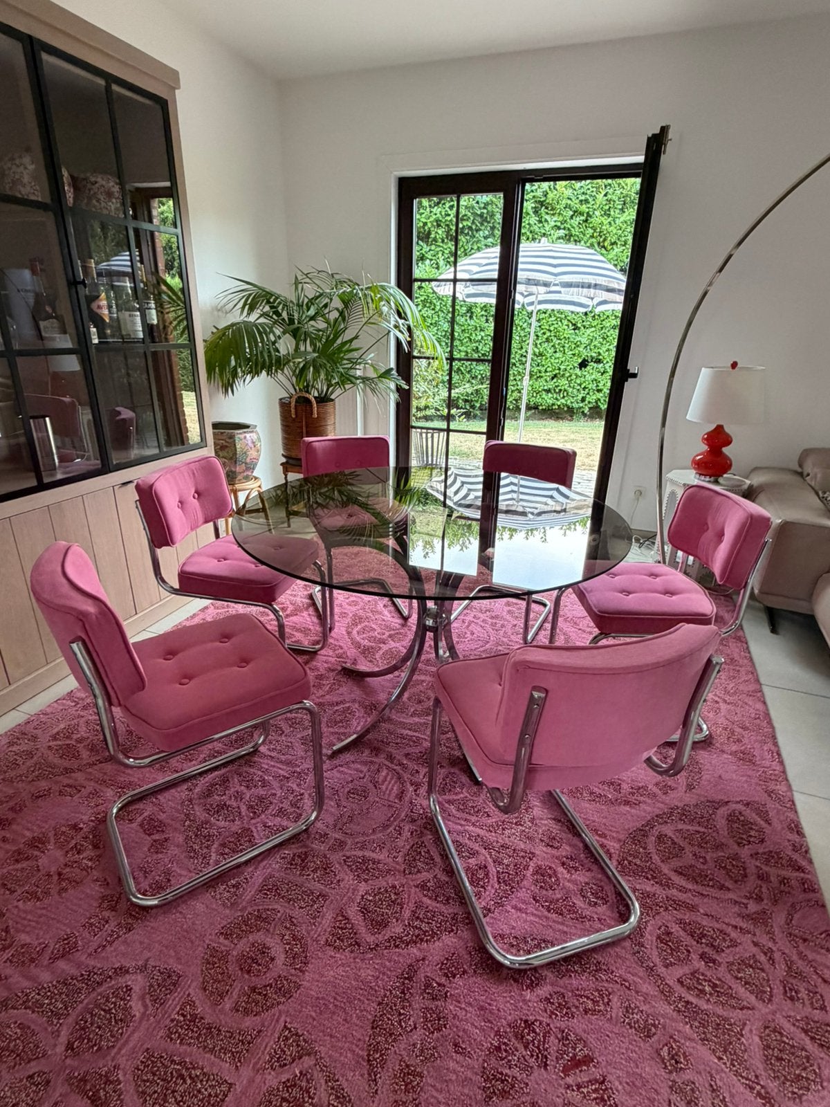 Table + 6 chaises vintage, Enlèvement ou Envoi, Autres couleurs, Vintage, Comme neuf