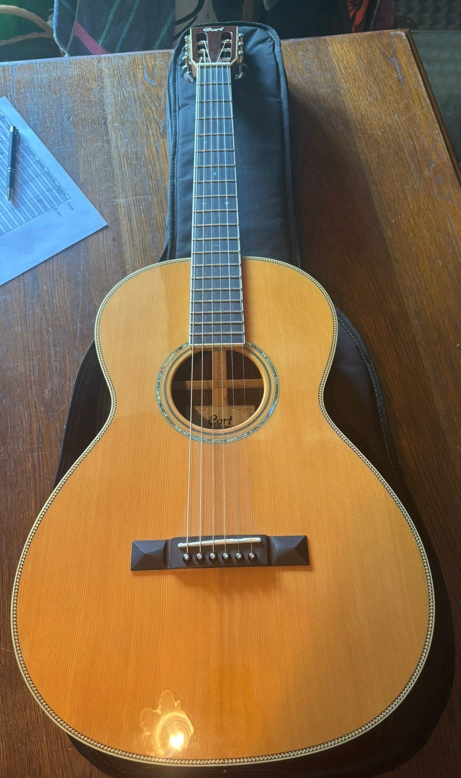 Cort Luce L900P parlor gitaar + hoes, Ophalen, Zo goed als nieuw, Western- of Steelstringgitaar