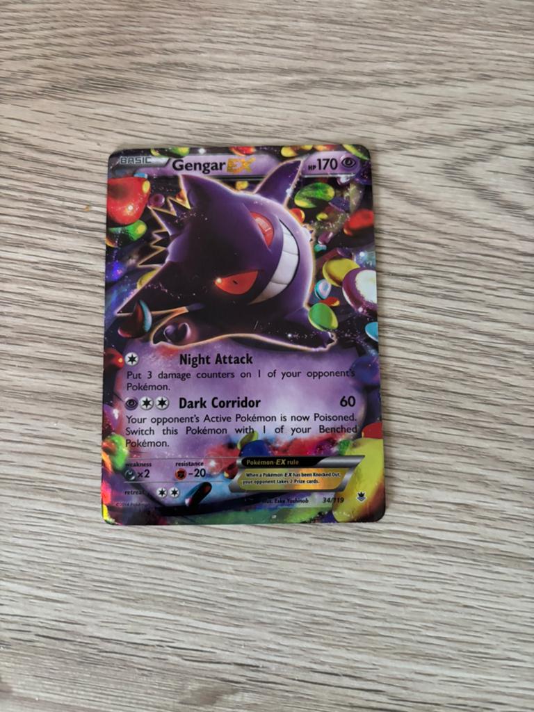 Gengar EX pokemon kaart, Hobby en Vrije tijd, Verzamelkaartspellen | Pokémon, Ophalen of Verzenden, Zo goed als nieuw