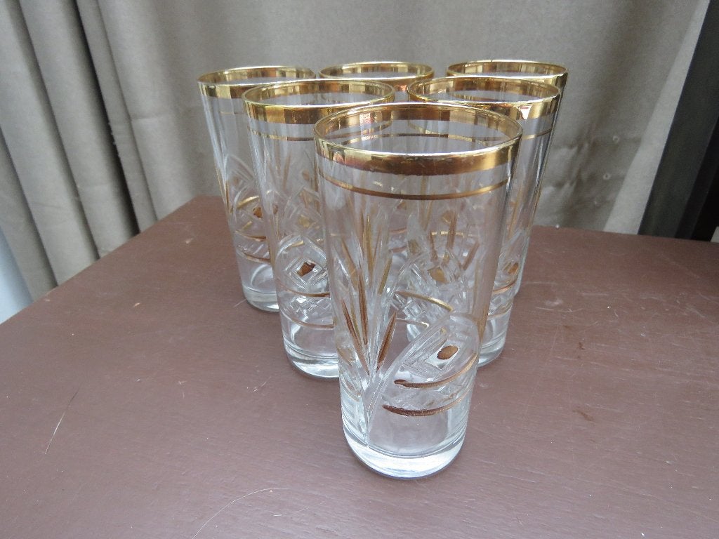 Set de 6 verres vintage Pasabahçe, Turquie des années 1970, Antiquités & Art, Enlèvement ou Envoi