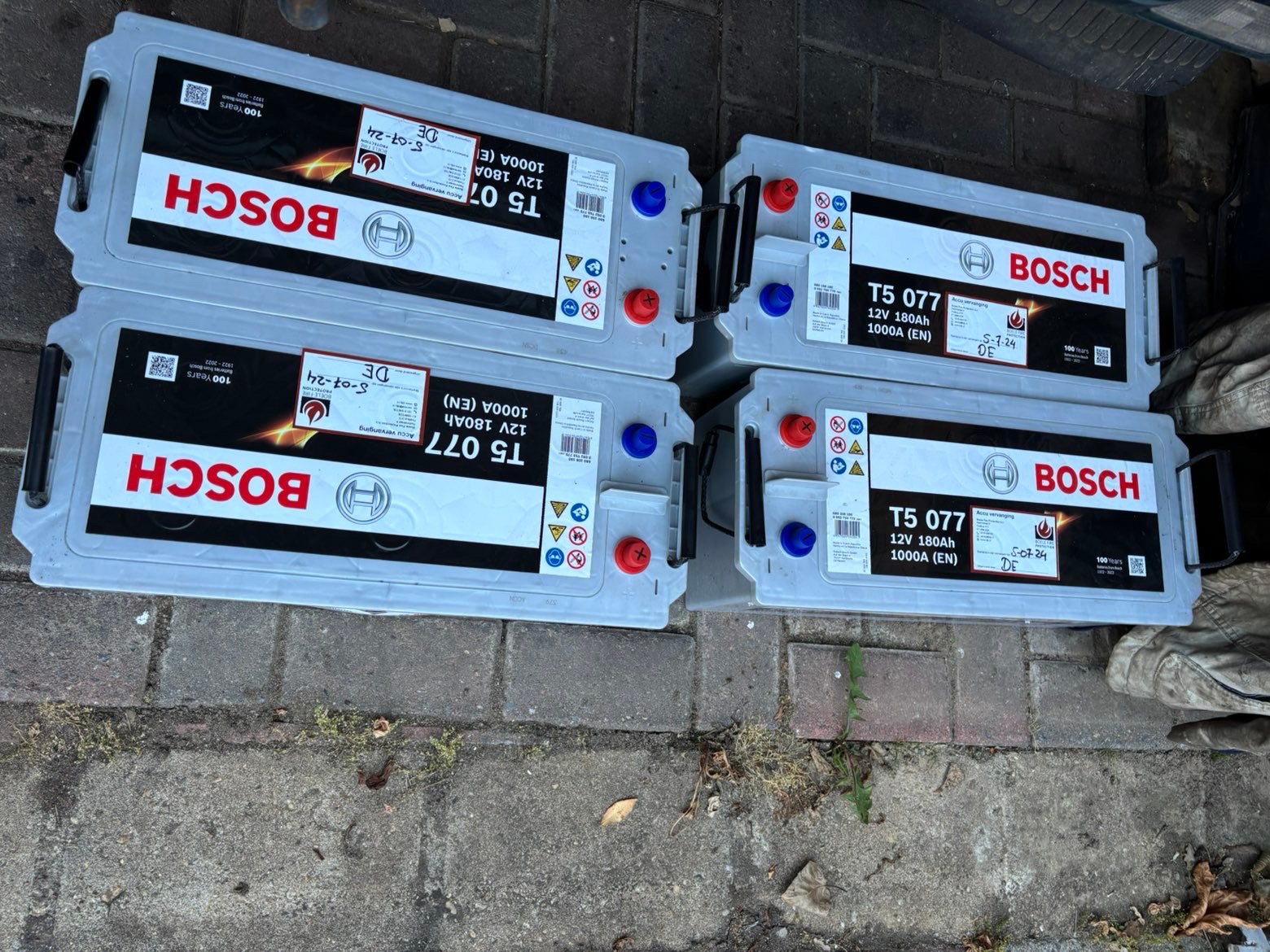 Bosch T5 077 12V 180ah batterij (4x) 1000AH, Auto-onderdelen, Ophalen